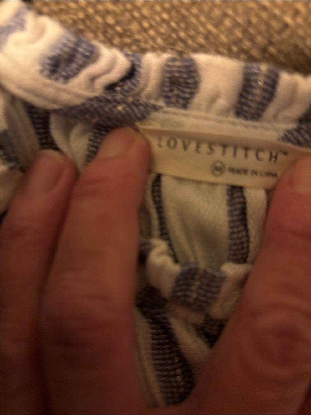 lovestitch White and Blue Striped Tie-Waist Mini Dress - Picture 2 of 7